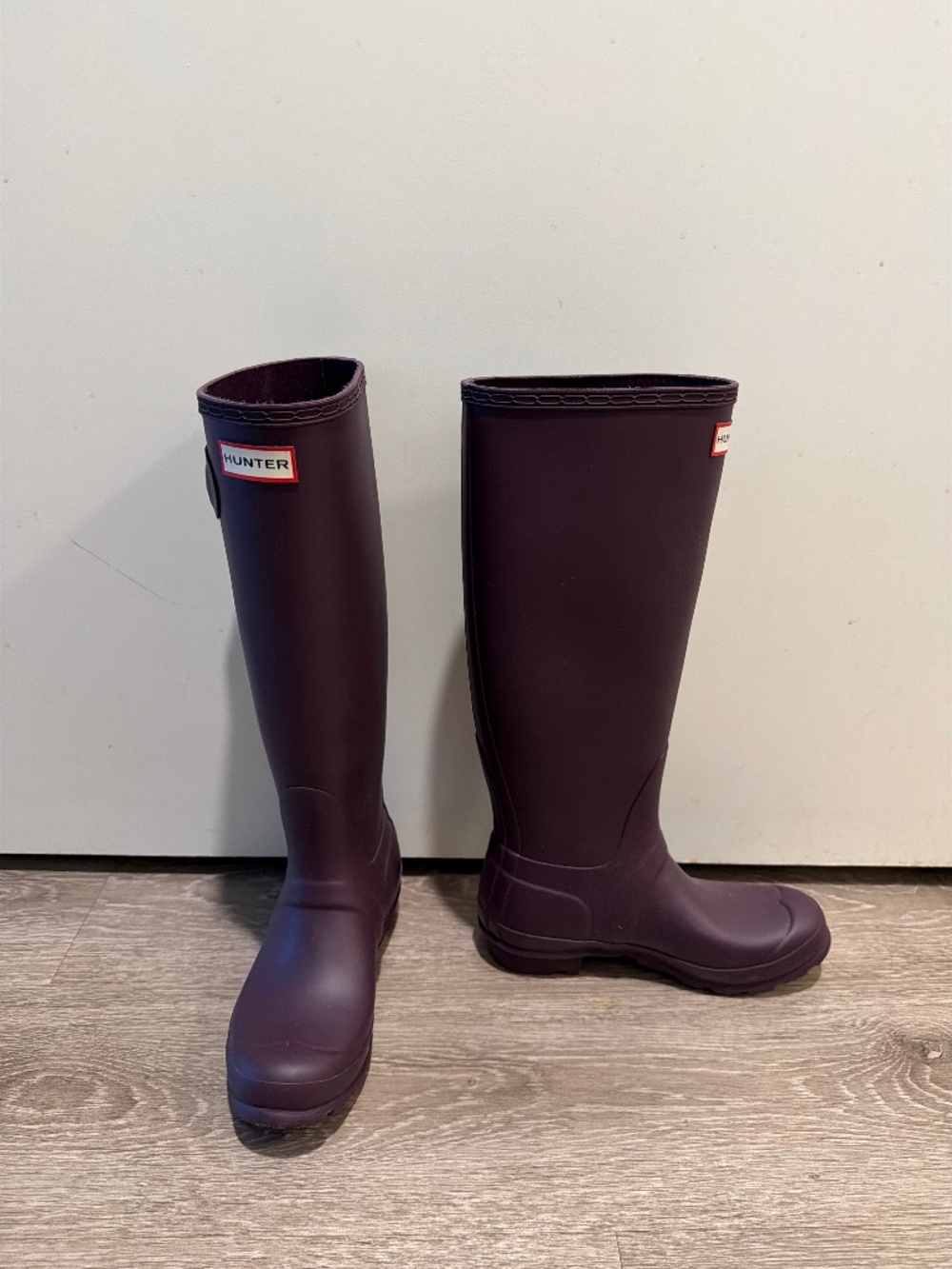 Hunter Original Tall Rain Boots Dark Purple Matte US 5 EU 36 Gently Used